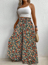 Plus Size Women's Printed Wide Leg Pants