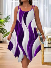 Plus Size Women's Geometric Print Midi Dress