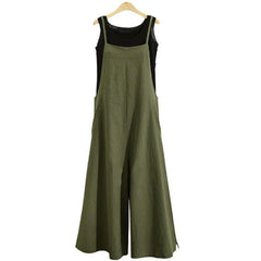 Women's Cotton Linen Wide Leg Jumpsuit