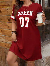 Plus Size Women's Tenniscore Jersey Dress