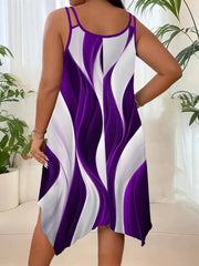 Plus Size Women's Geometric Print Midi Dress