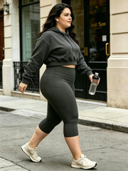 Plus Size Capri Leggings for Women with Pockets