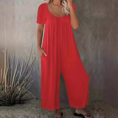 Plus Size Women's Wide Leg Jumpsuit with Pockets