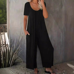 Plus Size Women's Wide Leg Jumpsuit with Pockets